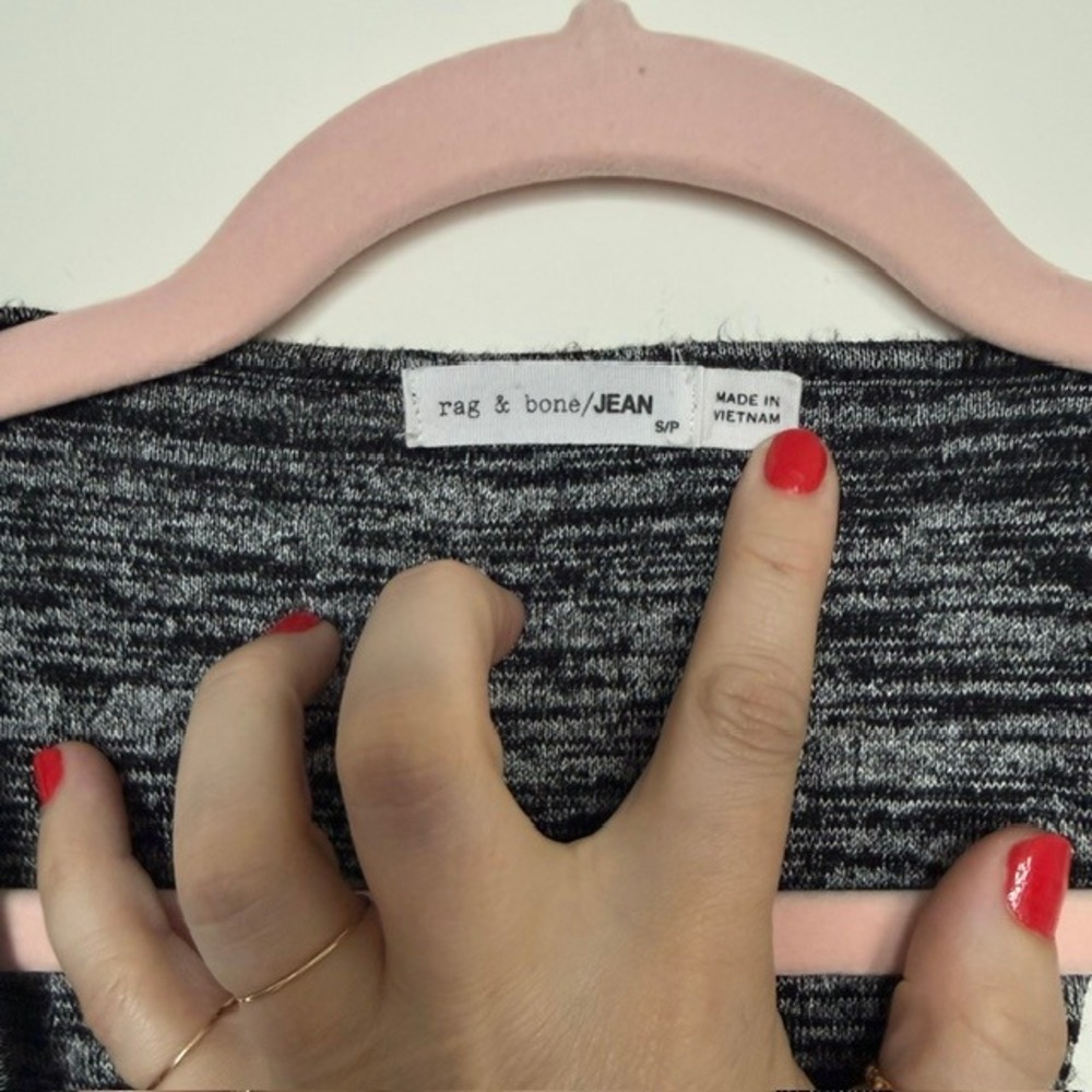 rag & bone Black Heather Twist Back Tank Top Small | Scoop Neck Sleeveless $115 - Picture 4 of 10